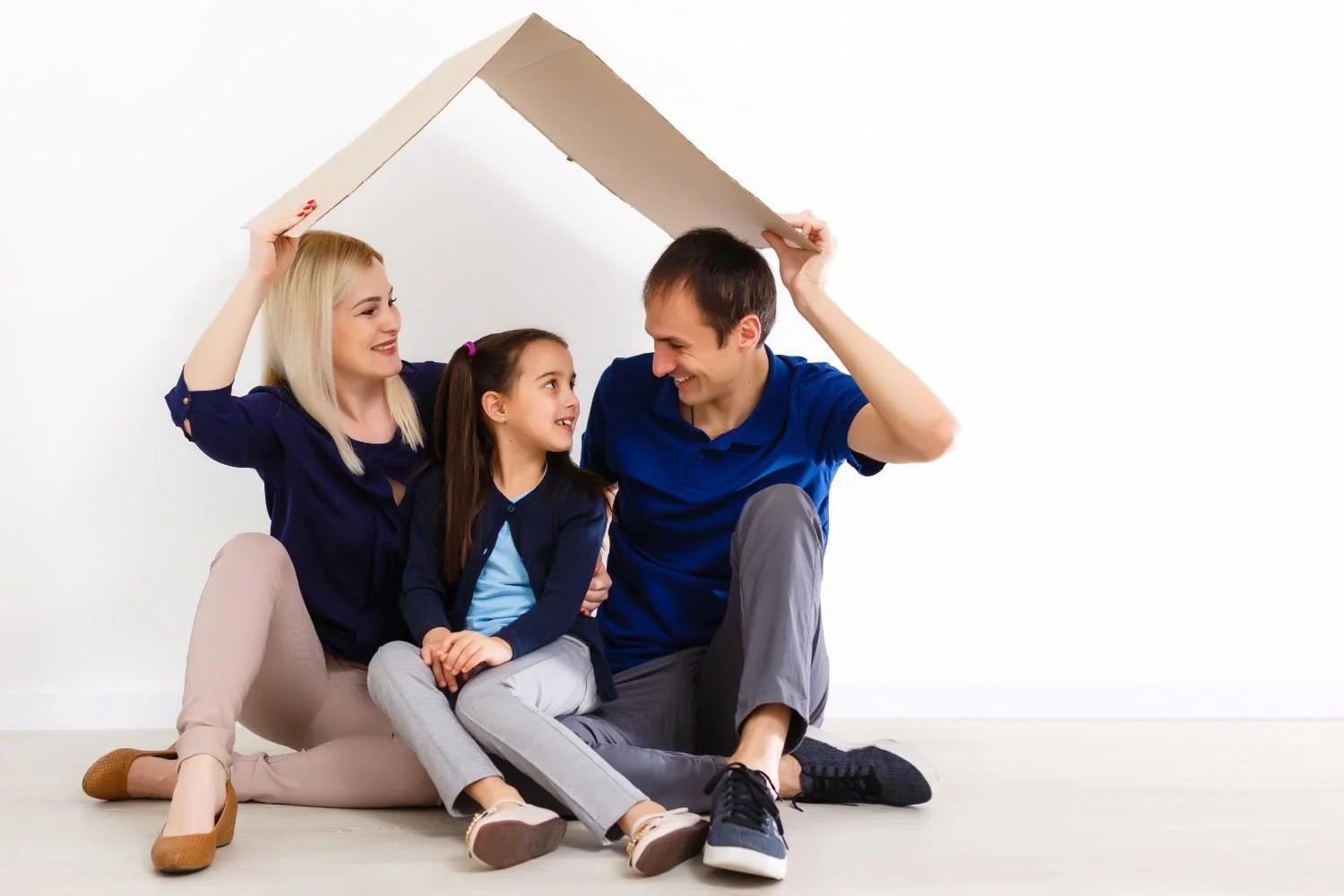 Family enjoying time at home